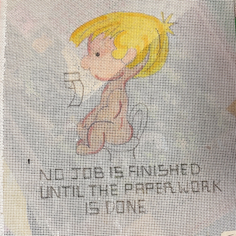 Cute Needlepoint Canvas with Child Design